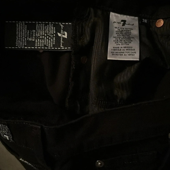 7 FOR ALL MANKIND Women’s Broken Twill Cut Off Short Black Size 28 - Picture 15 of 16